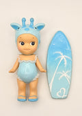 Blue Giraffe Surfer Figure