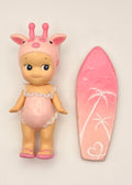 Pink Giraffe Surfer Figure